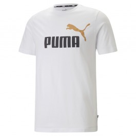 Ανδρικά t-shirts - PUMA ESS+ LOGO TEE 586759-58 ΑΝΔΡΙΚΑ ΡΟΥΧΑ
